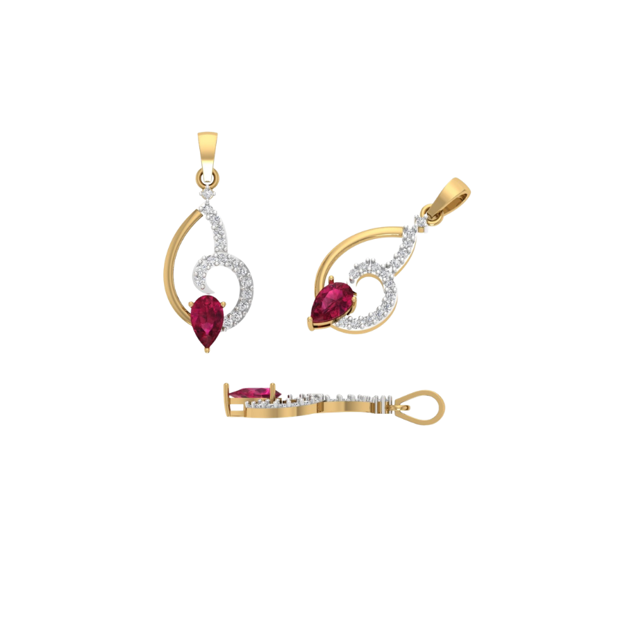 Ruby Aura Diamond Pendant